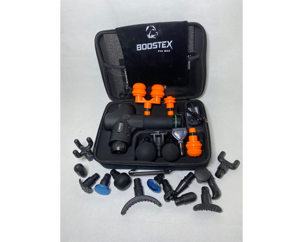Ударний масажер Boostex Pro Max 30 режимів, 21 насада зручний кейс