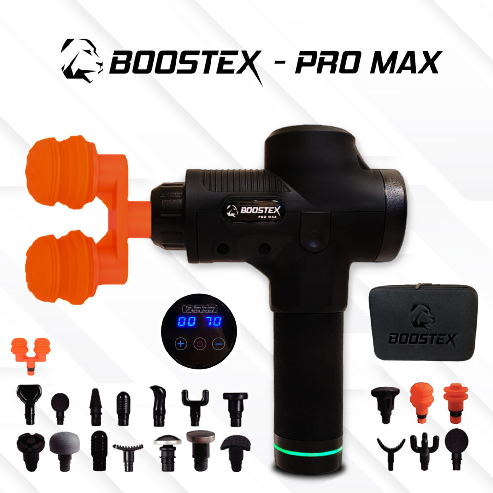 Ударний масажер Boostex Pro Max 30 режимів, 21 насада зручний кейс