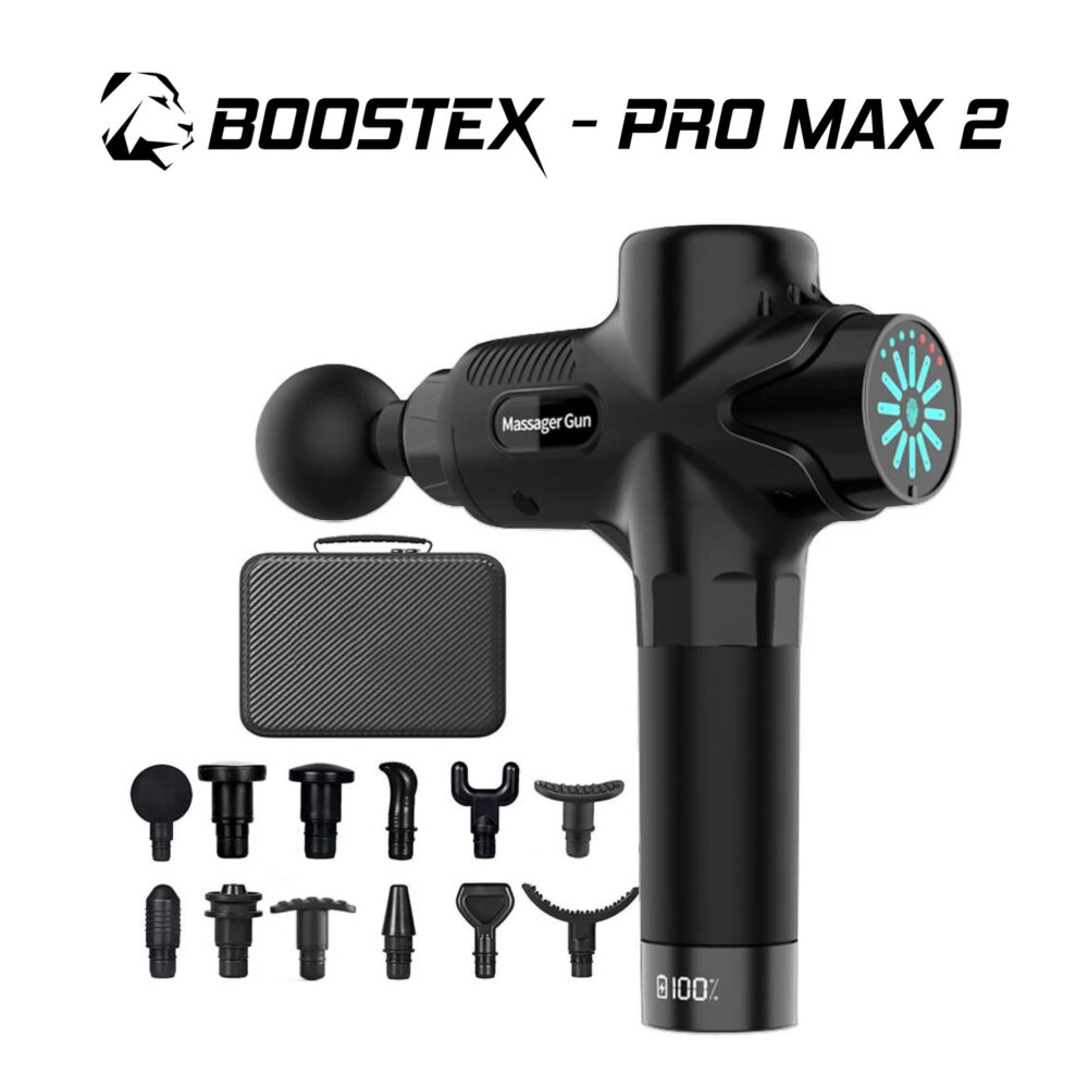 Ударний масажер Boostex Pro Max 2 кейс та 12 масажних головок