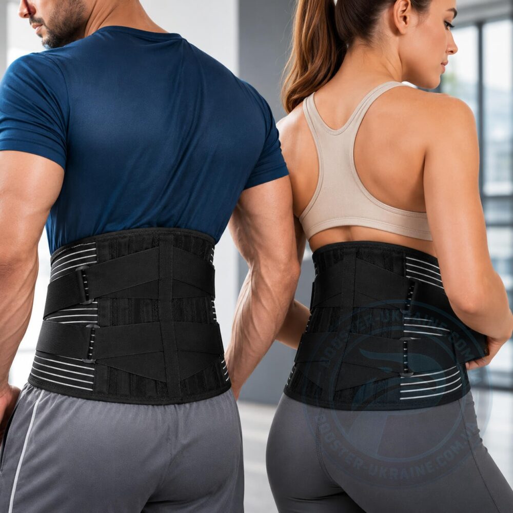 Ортопедичний поперековий бандаж Boostex Back Vest 1 для підтримки спини з еластичними пластинами, чоловічий та жіночий, ортопедичний